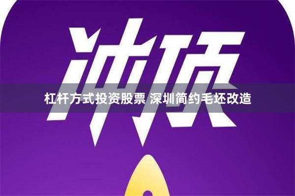 杠杆方式投资股票 深圳简约毛坯改造