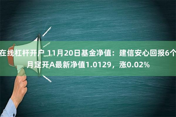 在线杠杆开户 11月20日基金净值：建信安心回报6个月定开A最新净值1.0129，涨0.02%